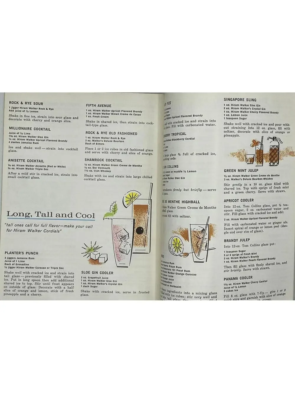 Vintage Hiram Walker Cordials Cookbook: Mid-Century Cocktail & Dessert Recipes